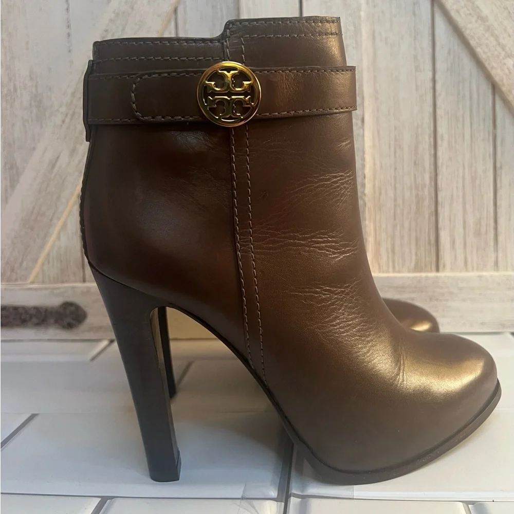 Tory Burch Bristol Chocolate Brown Ankle Booties
